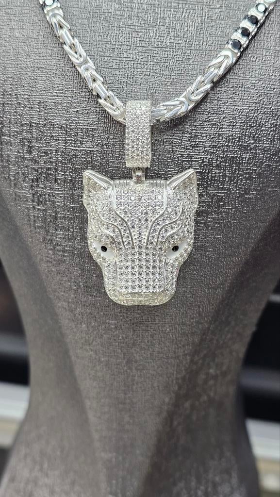 Mooie tijger zilver hanger, Ophalen of Verzenden, Gebruikt, Zilver