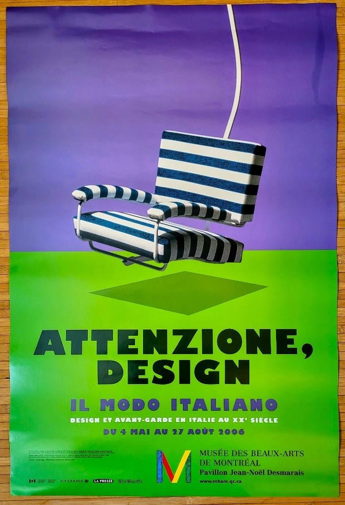 Poster Italiaans design stoel Franco Albini (zeldzaam), Ophalen of Verzenden, Zo goed als nieuw, A1 t/m A3, Overige onderwerpen