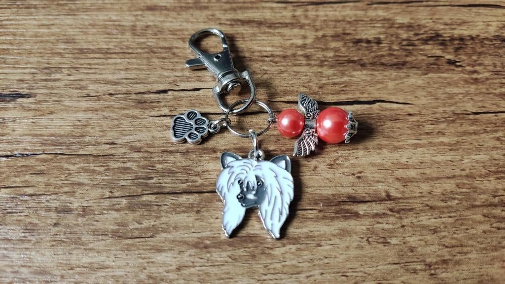 Tashanger Chinese gekuifde naakthond emaille lucky angel, Verzenden, Nieuw, Overige kleuren, Handtas