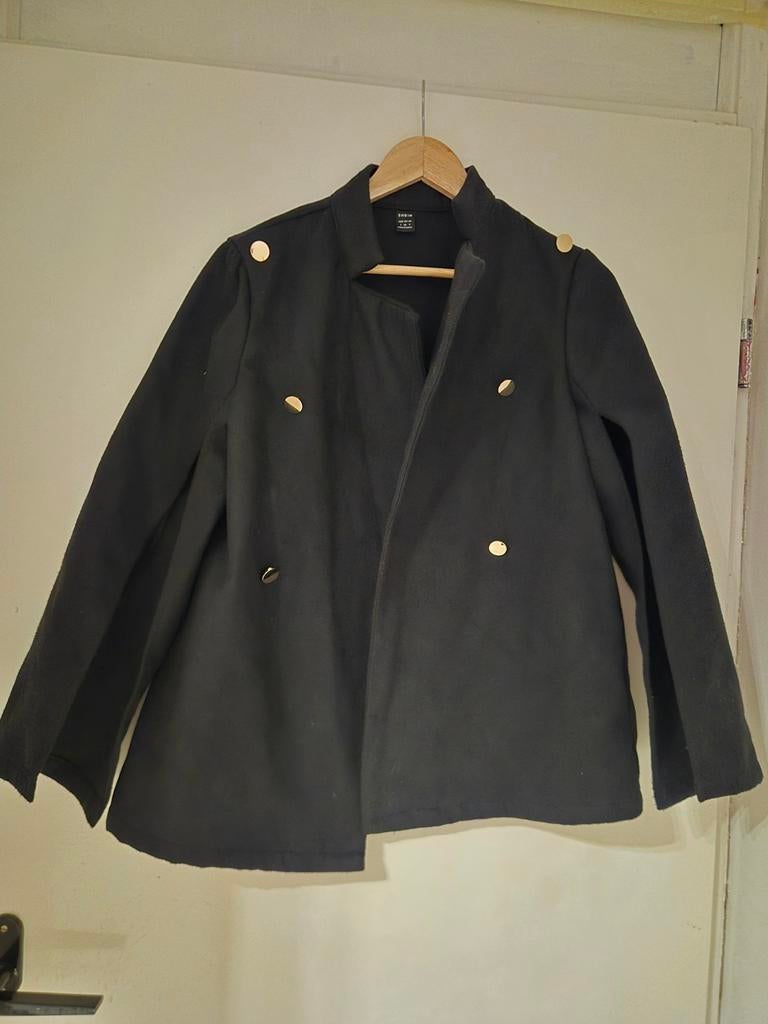 Zwarte jas van Shein, Zwart, Ophalen of Verzenden, Zo goed als nieuw, Maat 36 (S)