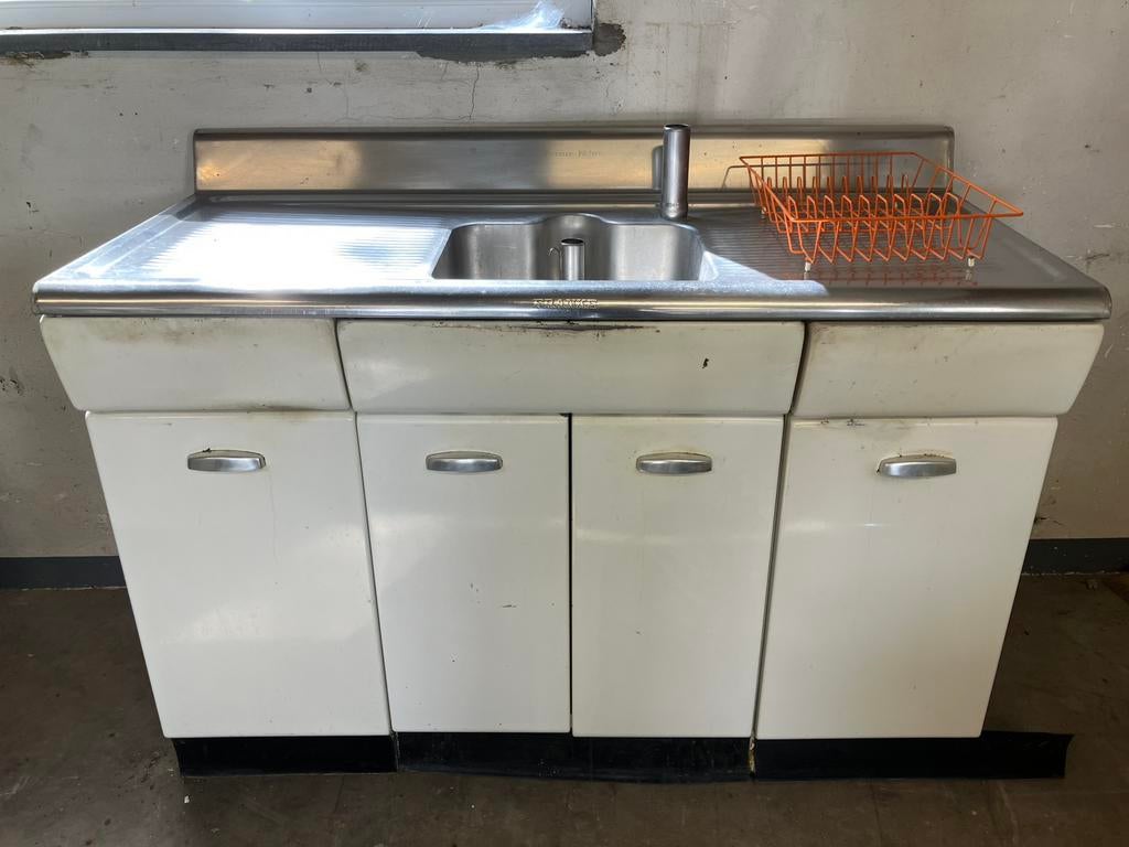 American kitchen met RVS spoelbak, Ophalen, Gebruikt, Staal of Rvs