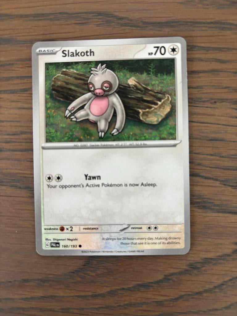 Pokémon Kaart: Slakoth (HP70) - 160/193, Ophalen of Verzenden, Zo goed als nieuw, Losse kaart
