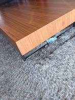 Salontafel tablet onderstel cubic rvs blad noten fineer, Ophalen, Gebruikt, 100 tot 150 cm, 50 tot 100 cm