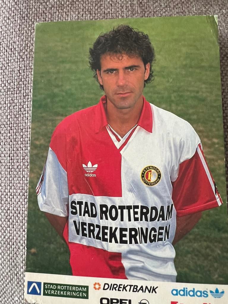 fotokaart Peter Bosz Feyenoord, Ophalen of Verzenden, Zo goed als nieuw, Feyenoord, Spelerskaart