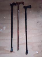 1 houten wandelstok  - 2 x metalen wandelstokken verstelbaar, Diversen, Wandelstokken, Ophalen, Verstelbaar