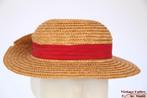 Vintage Meisjes strohoed 50 inclusief gratis verzenden in NL, Gebruikt, Meisje, Hoed, Ophalen of Verzenden