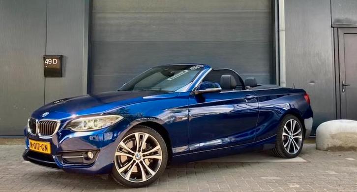 BMW 2-Serie 2.0 228I Cabrio AUT 2016 Blauw, Auto's, BMW, Particulier, 2-Serie, 4x4, ABS, Achteruitrijcamera, Adaptieve lichten