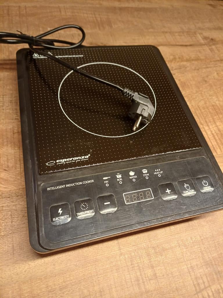Esperanza 1 pits inductieplaat, Ophalen, 3 kookzones of minder, Zo goed als nieuw, Inductie
