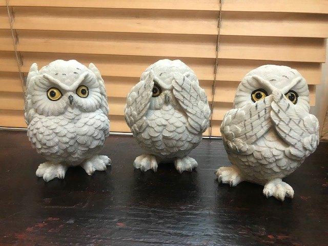 drie uilen beeldjes, horen, zien en zwijgen, Ophalen of Verzenden