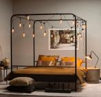 VTwonen Hemelbed - 160x200, Ophalen, Gebruikt, Modern, Industrieel, Zwart