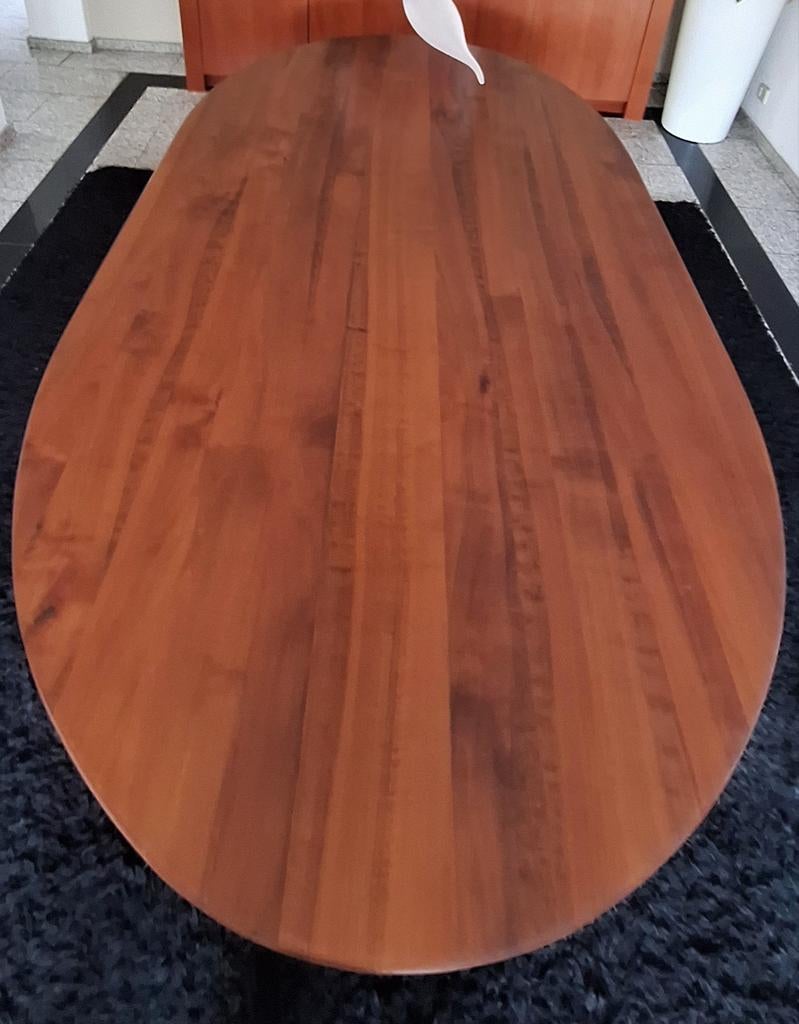 Massief kersenhouten eettafel met verjongde rand, Huis en Inrichting, Tafels | Eettafels, Ophalen, Gebruikt, 100 tot 150 cm, 200 cm of meer