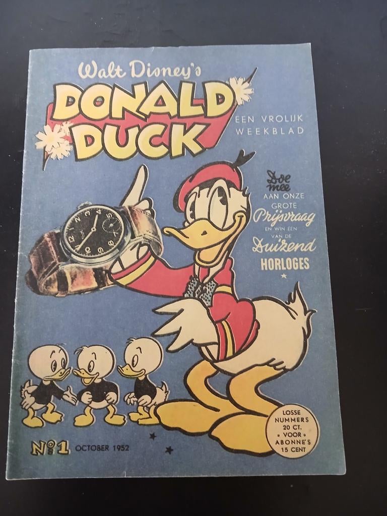 Donald Duck Weekblad - Nummer 1, Oktober 1952, Boeken, Stripboeken, Eén stripboek, Ophalen of Verzenden, Gelezen, Walt Disney