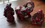 Decoratieve Boeddha & Olifant stenen Beeldjes Rood, Antiek en Kunst, Ophalen of Verzenden