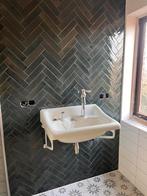 Vintage Wastafel met Kraan - Perfect voor Retro Badkamer, Ophalen, Gebruikt, Chroom, Wastafel