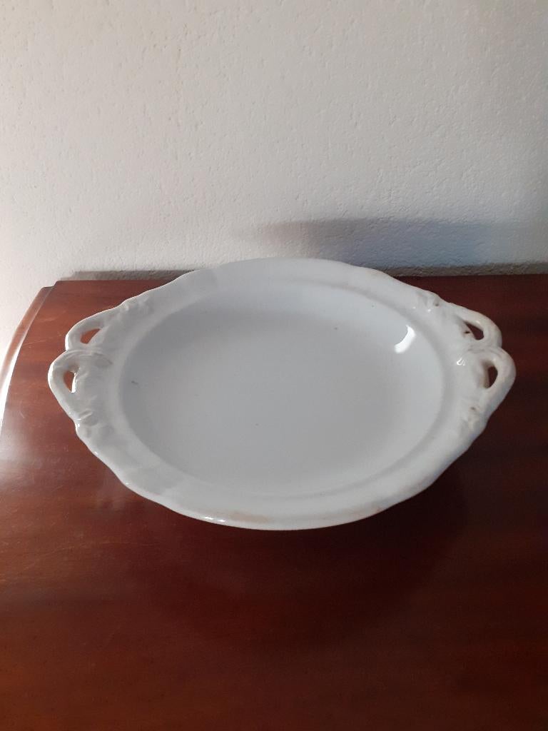 Brocante antieke schaal P. Regout wit *eureka*, Ophalen of Verzenden