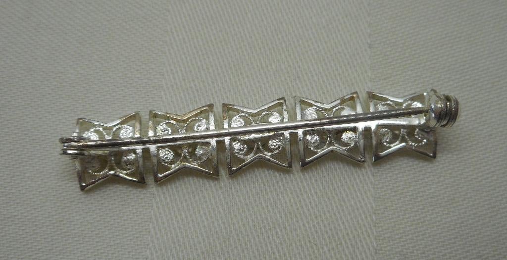 Zilveren vintage broche met markasiet nr.1066, 4 tot 7 cm, Verzenden, Zo goed als nieuw, Zilver