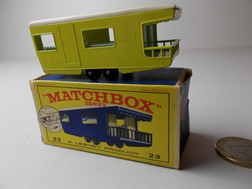 1965 Matchbox Series Lesney Nr 23 TRAILER CARAVAN + DOOSJE!, Ophalen of Verzenden, Zo goed als nieuw, Overige typen, Lesney