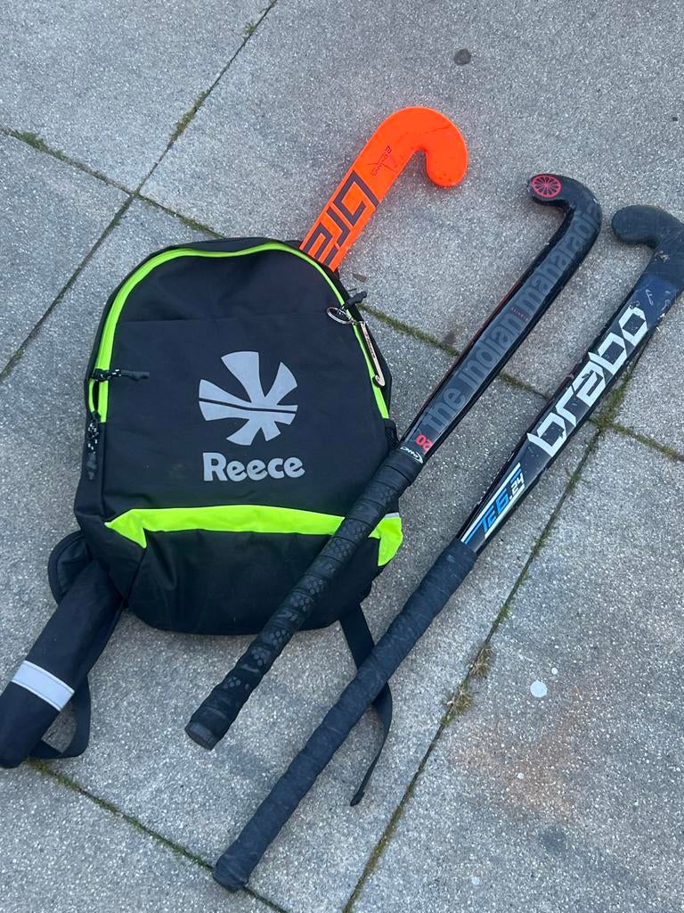 3 hockeysticks en Reece hockey rugtas, Ophalen of Verzenden, Gebruikt, Stick