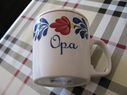 Boerenbont mok roeland "Opa" Boerenbond, Gebruikt, Ophalen of Verzenden, Kop(pen) en/of Schotel(s), Aardewerk