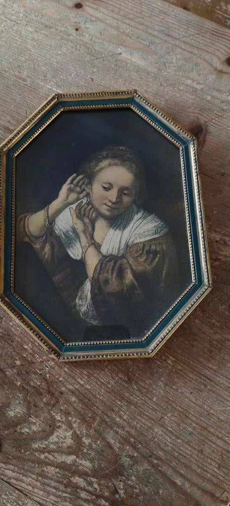 Oude Meester Stijl Schilderij - Courtisane voor de spiegel, Antiek en Kunst, Kunst | Schilderijen | Klassiek, Ophalen of Verzenden