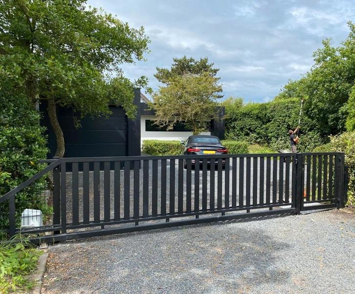 Moderne schuifpoort 'Sydney' in 4 / 5 en 6 meter doorgang!, Tuin en Terras, Tuinhekken en Hekwerk, Nieuw, Spijlenhekwerk, IJzer