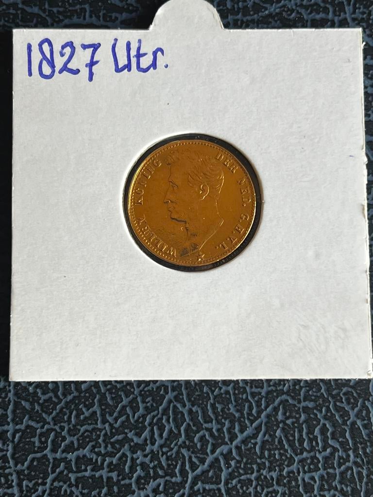 Nederland 5 Gulden 1827 Utrecht Koning Willem 1, Ophalen of Verzenden, Koning Willem I