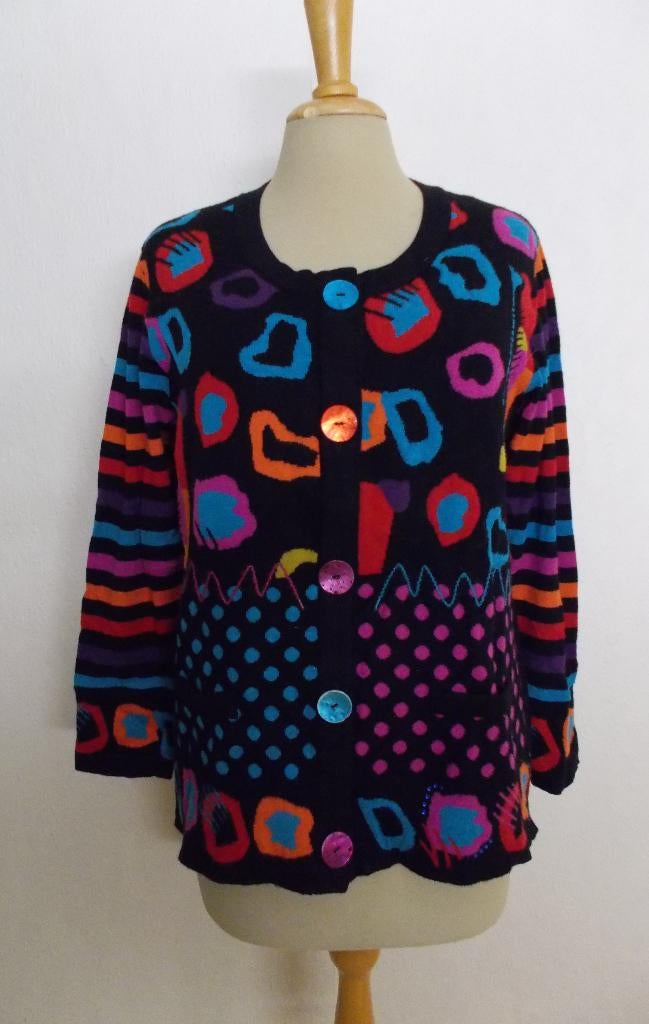 Mooi fleurig wol mix print vest van Pause Cafe! L/3, Kleding | Dames, Verzenden, Zo goed als nieuw, Maat 42/44 (L), Overige kleuren