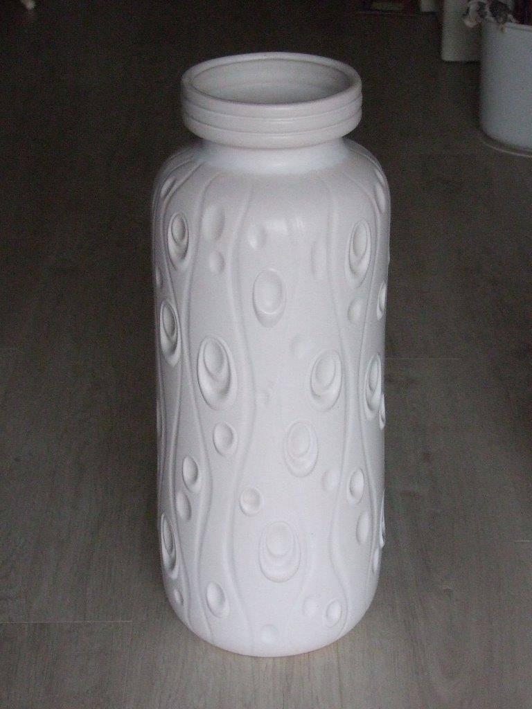 vaas Scheurich 288 - 51 cm mat witte vloervaas vintage, Ophalen of Verzenden