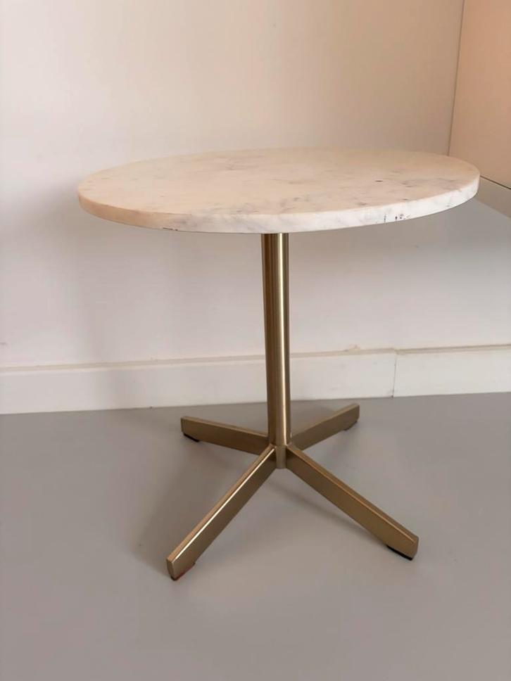 Zara Home Marmeren Bijzettafel, Huis en Inrichting, Tafels | Bijzettafels, Zo goed als nieuw, Rond, 45 tot 60 cm, Minder dan 55 cm