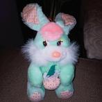 Vintage nicky toy, groen wit roze  paashaas, konijn., Ophalen of Verzenden, Zo goed als nieuw, Konijn