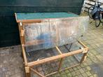Konijnenhok met plexiglas voor de winter, Ophalen, 110 cm of meer, Zo goed als nieuw, 90 cm of meer