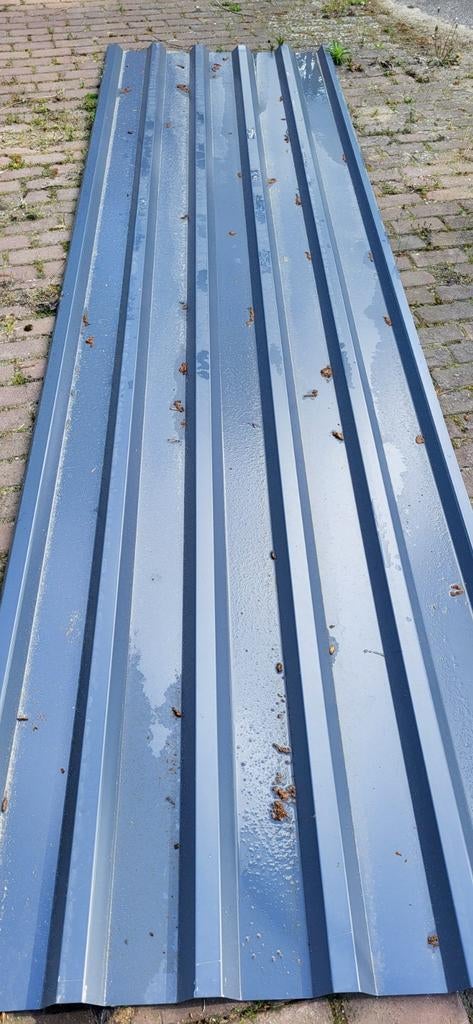 Grijze dakplaat, Ophalen of Verzenden, Grijs, Metaal, Dakplaat of Dakpanplaat