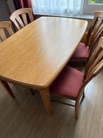 Eiken Tafel (140x88) met 4 stoelen, Ophalen, Gebruikt, Degelijk eiken, Eikenhout