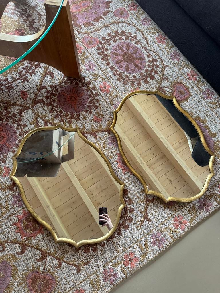 Zara Home spiegels twee stuks gouden lijst, Huis en Inrichting, Woonaccessoires | Spiegels, Minder dan 50 cm, Ophalen of Verzenden