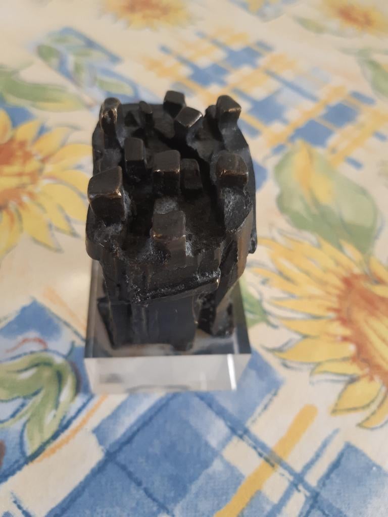 Bronzen beeldje "gebundelde kracht", Ophalen of Verzenden, Zo goed als nieuw, Mens