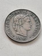 Munt Zwitserland 20 Rappen 1943 - Confœderatio Helvetica, Ophalen of Verzenden, Overige landen, Losse munt