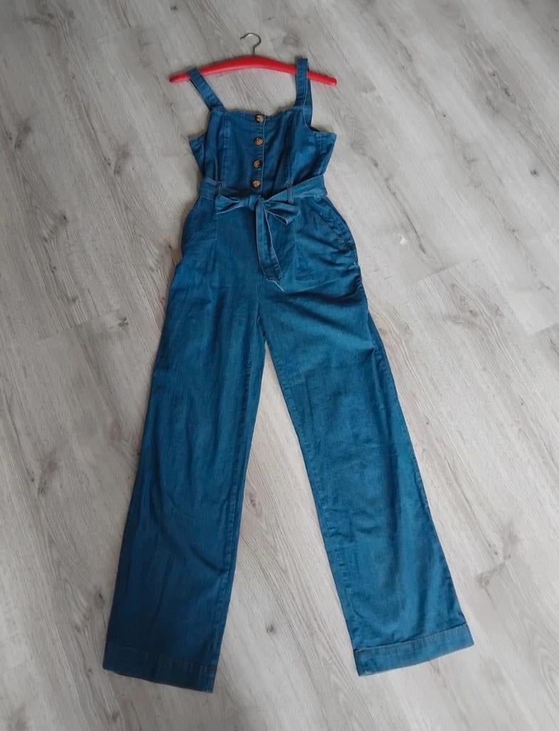 King Louie tuinbroek denim maat 34/36, Kleding | Dames, Jumpsuits, Blauw, Ophalen of Verzenden, Zo goed als nieuw, King Louie