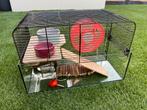 Hamster kooi incl toebehoren, Dieren en Toebehoren, Knaagdieren en Konijnen | Hokken en Kooien, Kooi, Minder dan 75 cm, Zo goed als nieuw