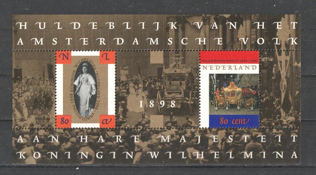 106 L Postfris Blok 178 Gouden Koets 1998, Postzegels en Munten, Postzegels | Nederland, Verzenden, Na 1940, Postfris