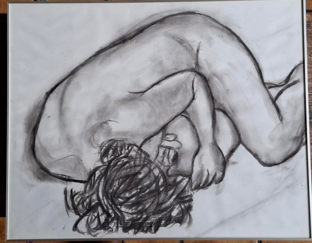 Naaktmodel.  Houtskooltekening. 60/48 cm, Ophalen