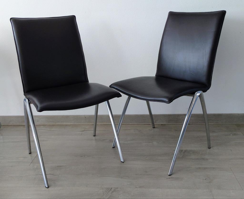 Leolux Natello donker bruin leer, Ophalen, Gebruikt, Twee, Bruin