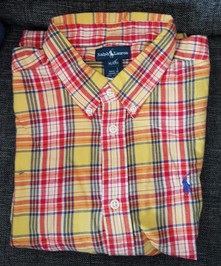 Geruit Ralph Lauren overhemd maat 170/176 *NIEUW* a, Kinderen en Baby's, Kinderkleding | Maat 170, Overhemd of Blouse, Nieuw, Ophalen of Verzenden