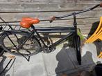 Zwarte herenfiets met bruin zadel, Ophalen, Gebruikt, Overige merken