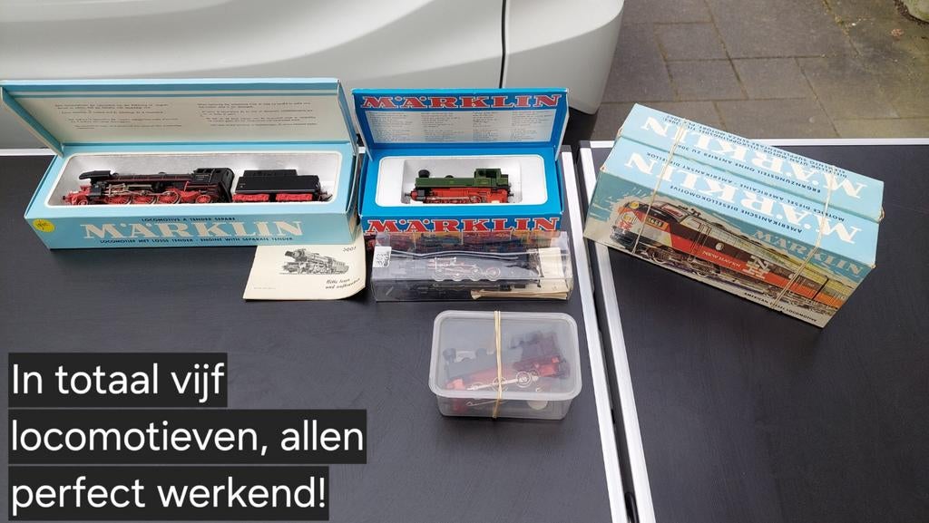 mooie partij Märklin H0, veel wagons, rails etc. zie foto's!, Wisselstroom, Gebruikt, Rails, Ophalen of Verzenden