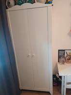 Witte kinderkamer kledingkast met hangruimte en planken, Huis en Inrichting, Ophalen, Met deur(en), Gebruikt, 50 tot 100 cm