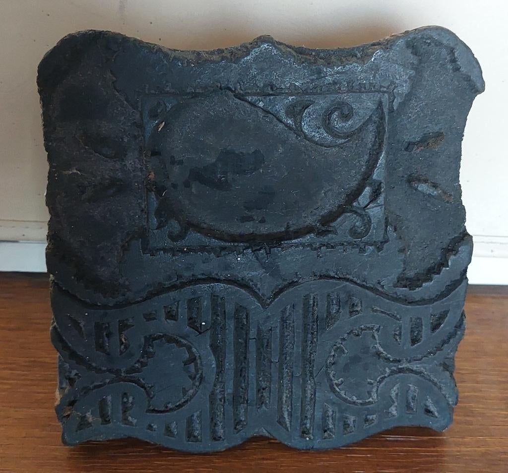 Antieke houten bati stempel hout, Ophalen of Verzenden