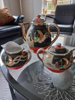 Antiek Satsuma Theeservies - Theepot, Suikerpot, Melkkan, Antiek en Kunst, Antiek | Servies los, Ophalen of Verzenden