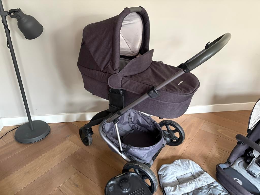 Easywalker Harvey kinderwagen, donkergrijs, complete set, Gebruikt, Combiwagen, Met reiswieg, Ophalen