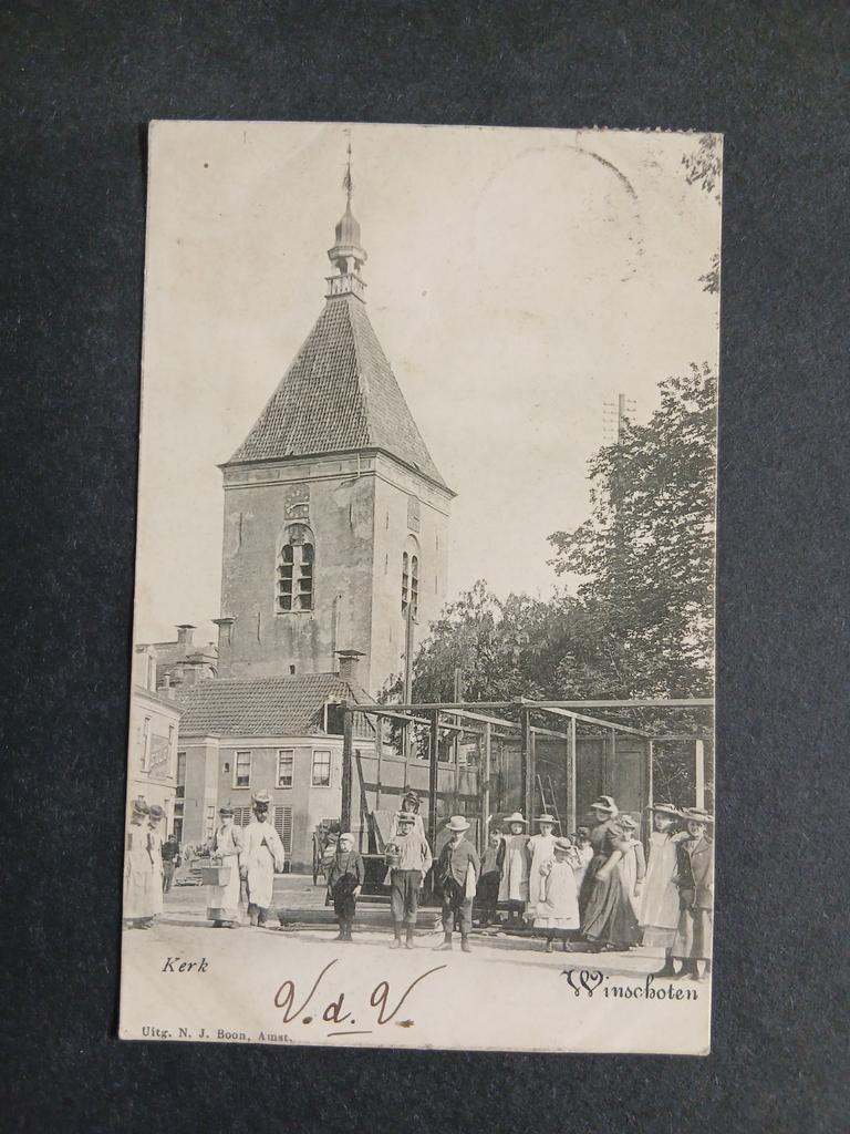 Winschoten,  kerk , gelopen 1905, Ophalen of Verzenden, Voor 1920, Gelopen, Groningen