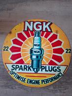 NGK Spark Plugs metalen reclamebord - 20 cm, Ophalen of Verzenden, Nieuw, Reclamebord